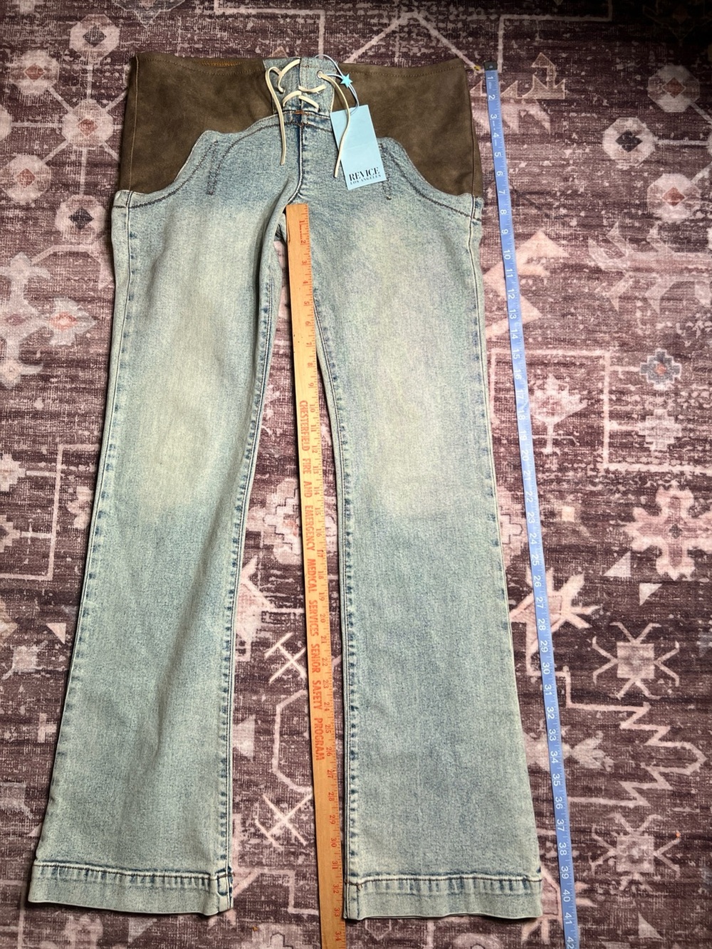 Revice Women’s Headliner Jolene Low-rise Lace-Up Front Jeans, Sexy Western|Sz:28 - Picture 10 of 16